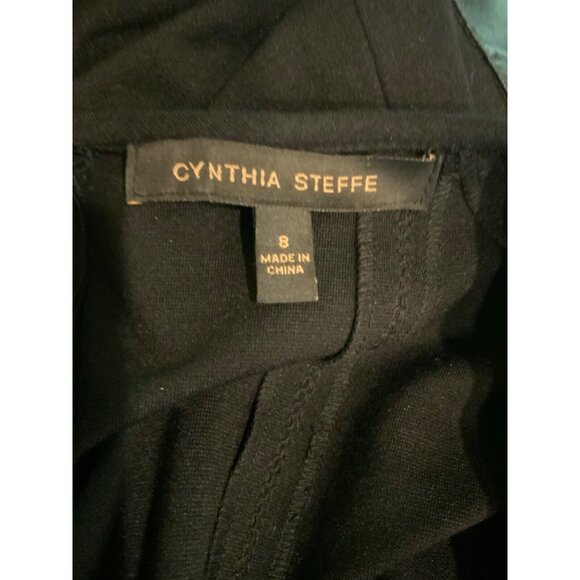 Cynthia Steffe Black Shift Dress W/Faux Leather Pockets,  Size 8 - Picture 8 of 8